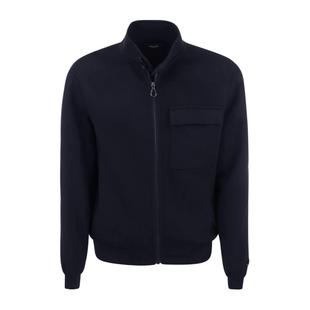 Paltò Dubbele wollen jas met rits Blue Heren