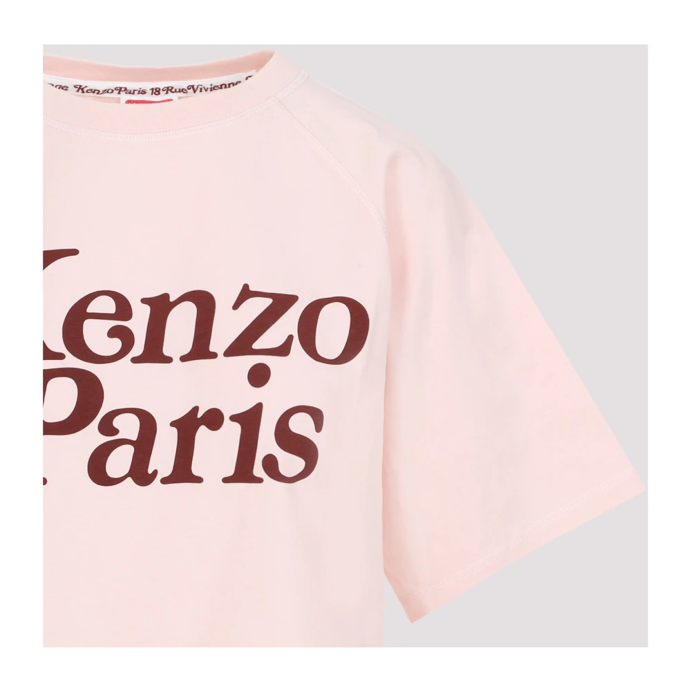 Kenzo Roze Katoenen T-shirt met Handtekening Pink Dames