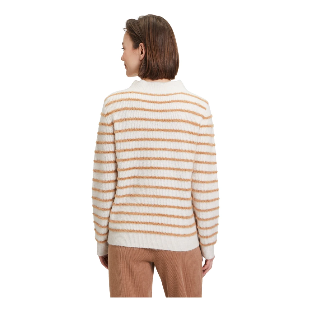 Betty & Co Gebreide trui met ronde hals Beige Dames