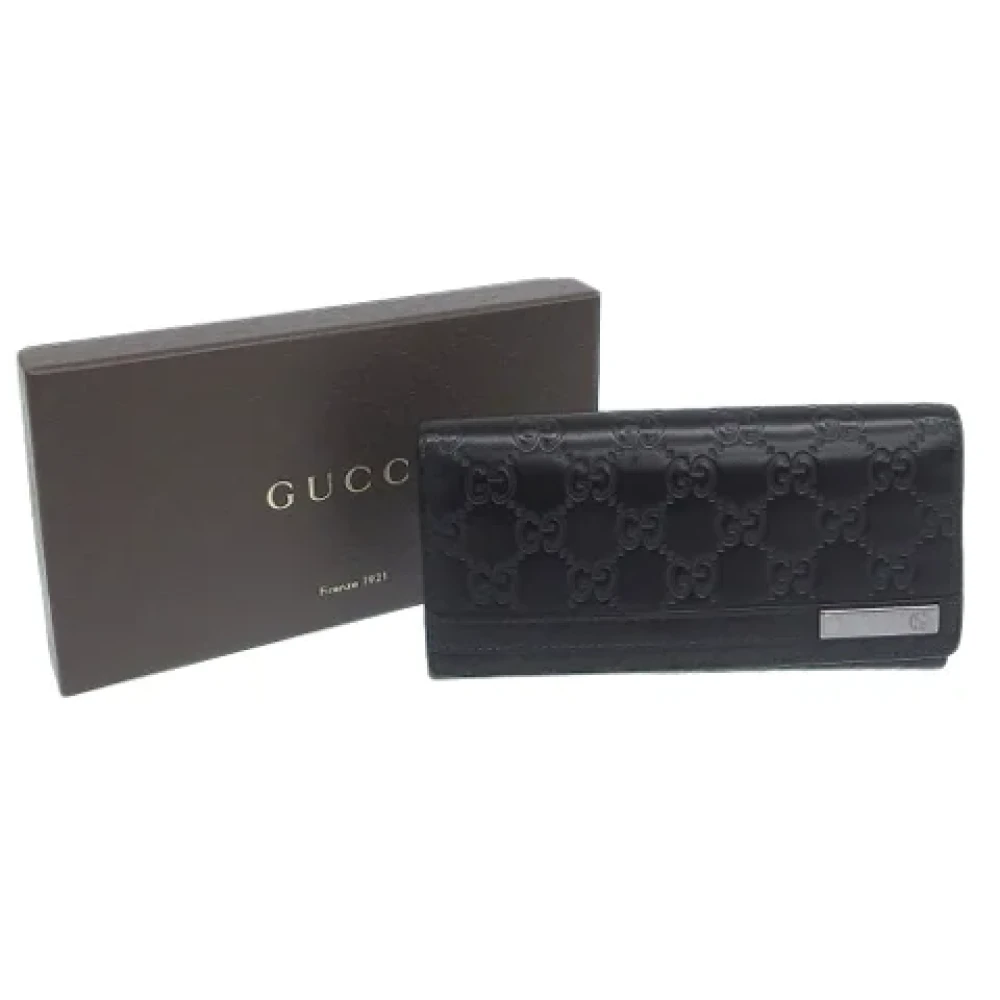 Gucci Vintage Pre-owned Leather wallets Black Dames