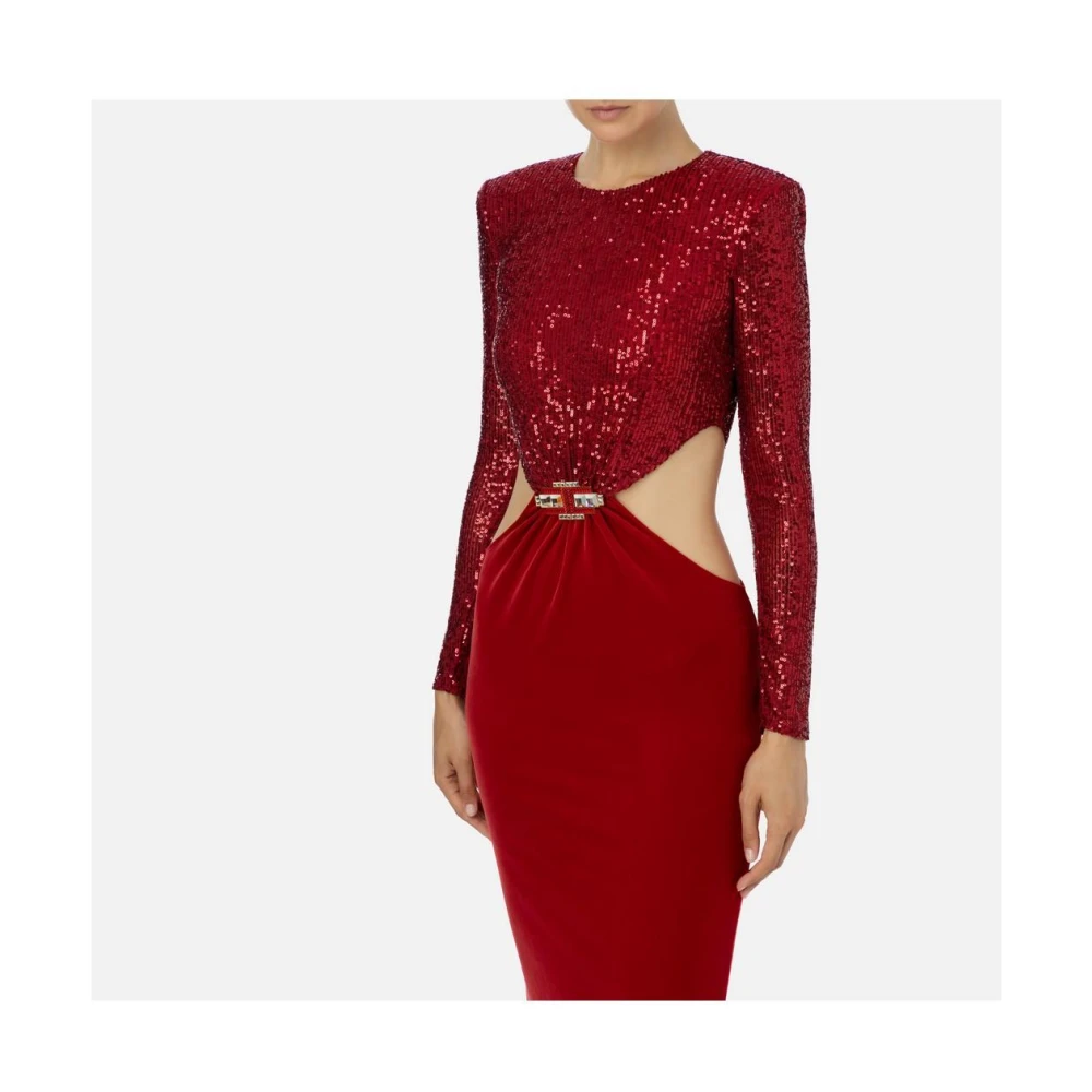Elisabetta Franchi Stijlvolle Polyester Jurk Red Dames