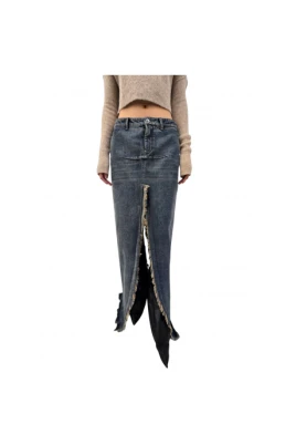 Denim Sliced Kjol