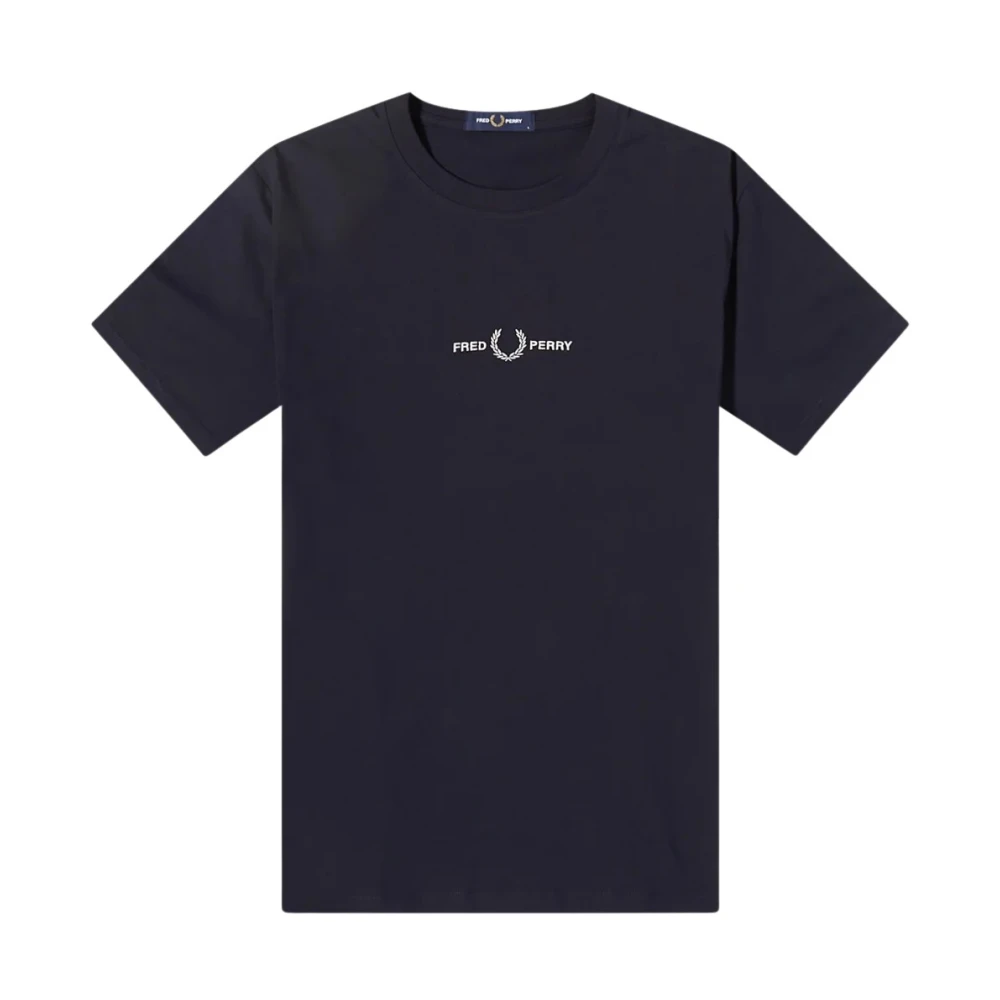 Fred Perry Geborduurd Logo T-shirt Navy-S Blue Heren