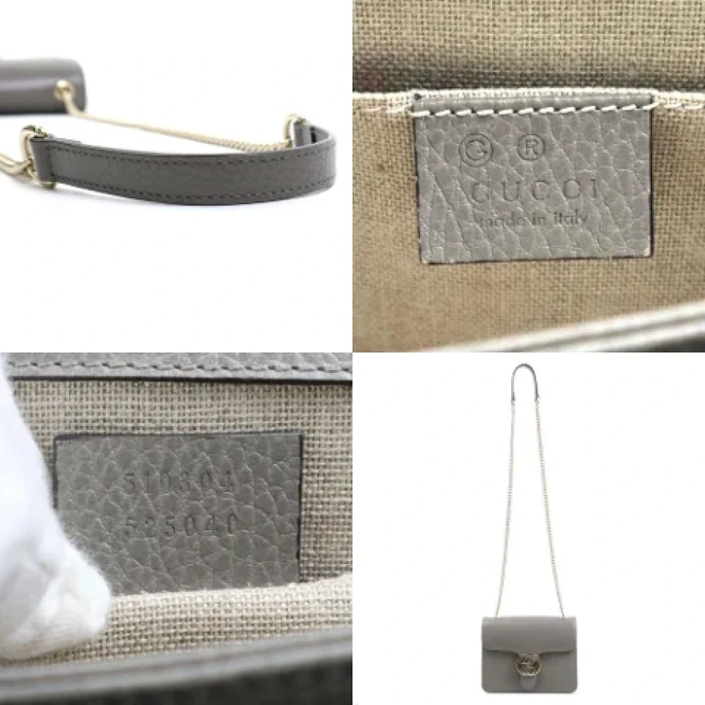 Gucci Vintage Pre-owned Leather shoulder-bags Gray Dames