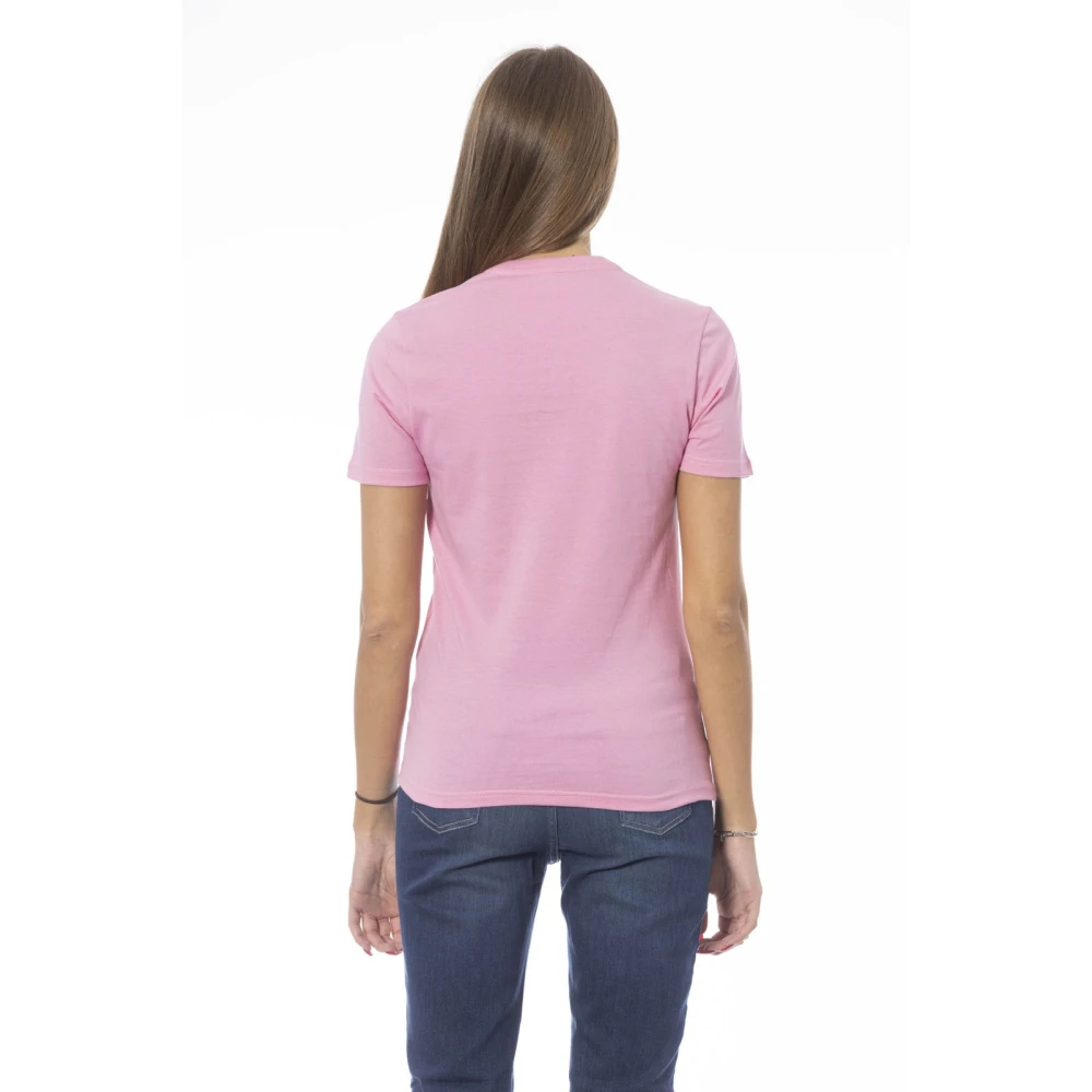 Baldinini Trendy T-shirt met voorprint Pink Dames