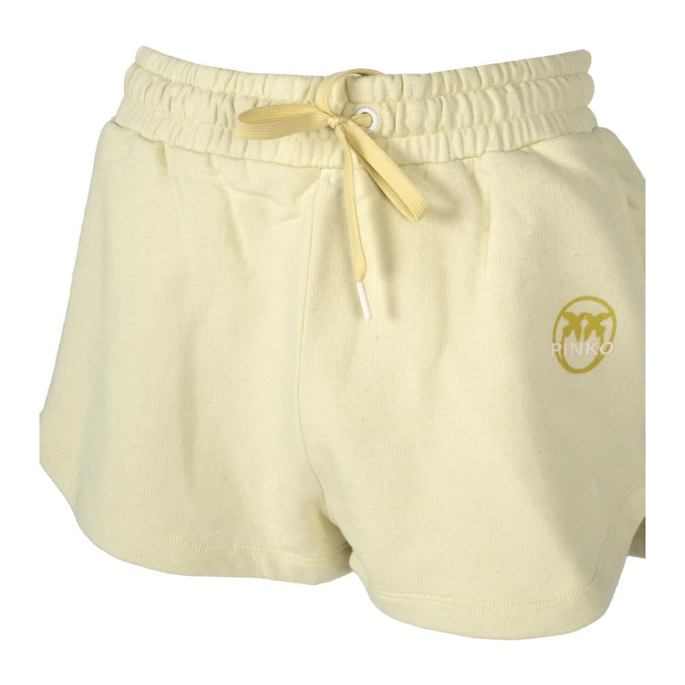 Pinko Comfortabele Sweat Shorts Modern Ontwerp Beige Dames