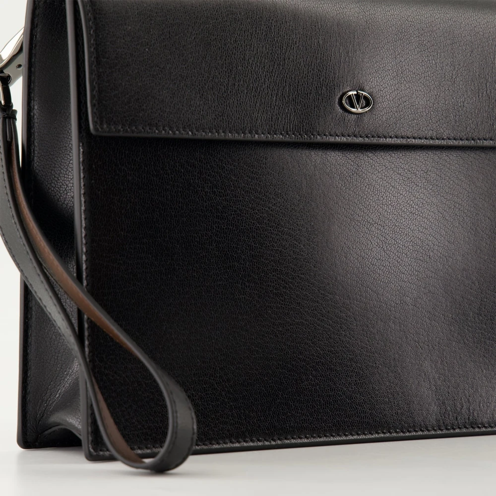Valentino Garavani VLogo The Bold Leren Clutch Black Heren