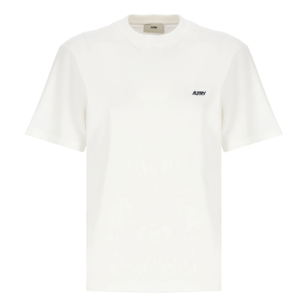 Autry Katoenen T-shirt met Logo White Dames