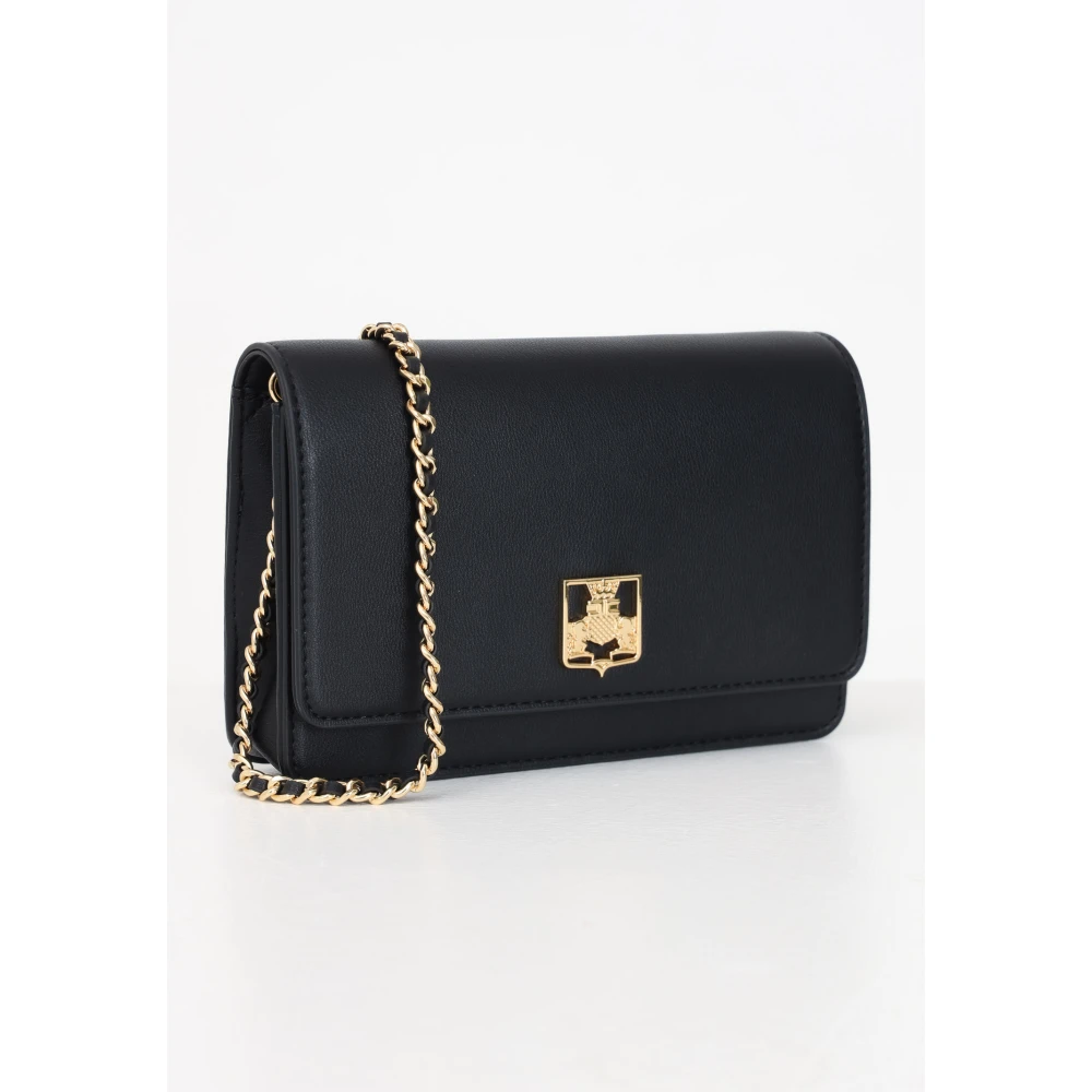 Elisabetta Franchi Zwarte schoudertas met kettingriem Black Dames