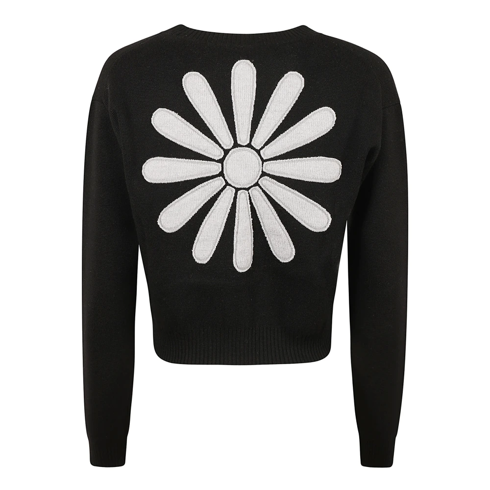 Kenzo Zwarte Marguerite Placed Cardigan Sweater Black Dames