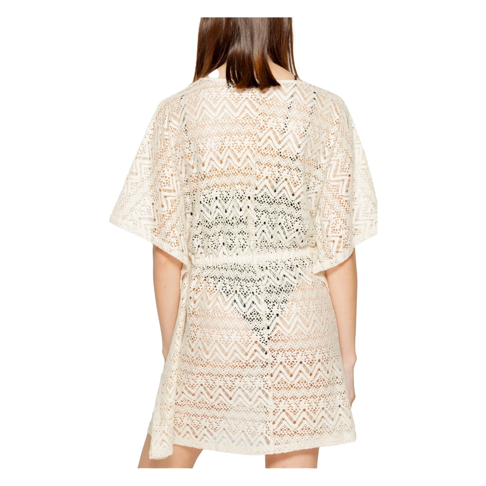 Vero Moda Beige V-hals Korte Mouw Jurk Beige Dames