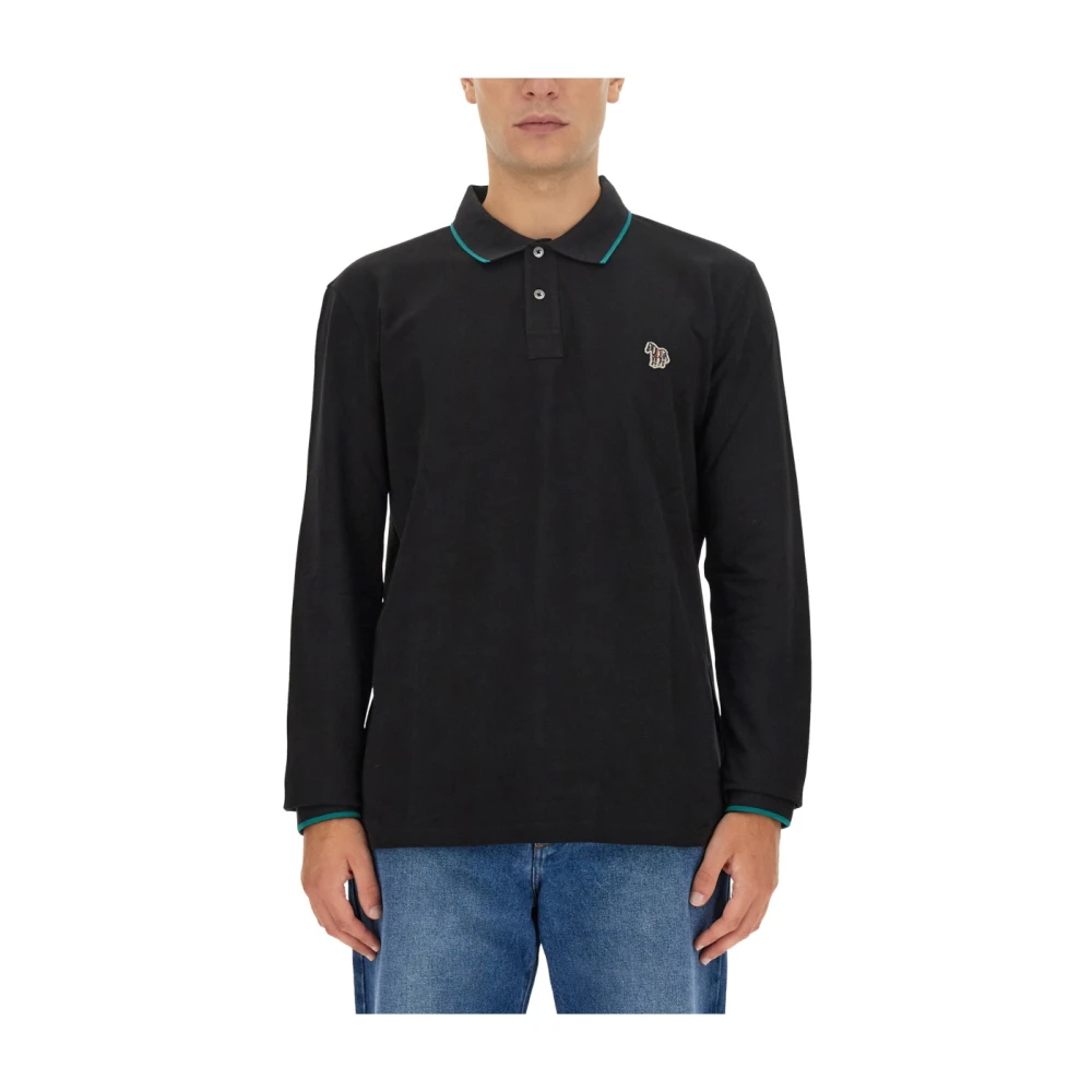 PS By Paul Smith Zebra Patch Polo Shirt Black Heren