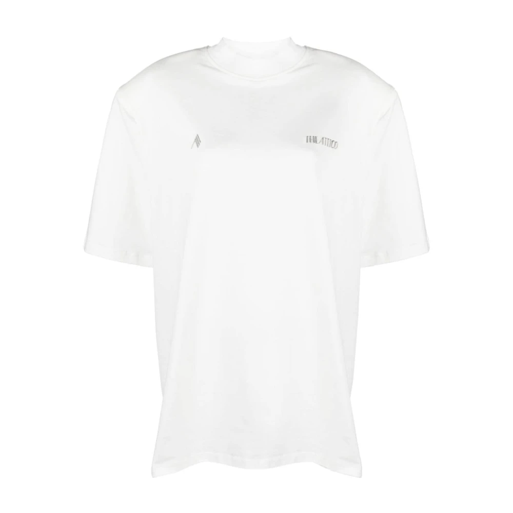 The Attico Witte Katoenen Jersey Logo T-shirt White Dames