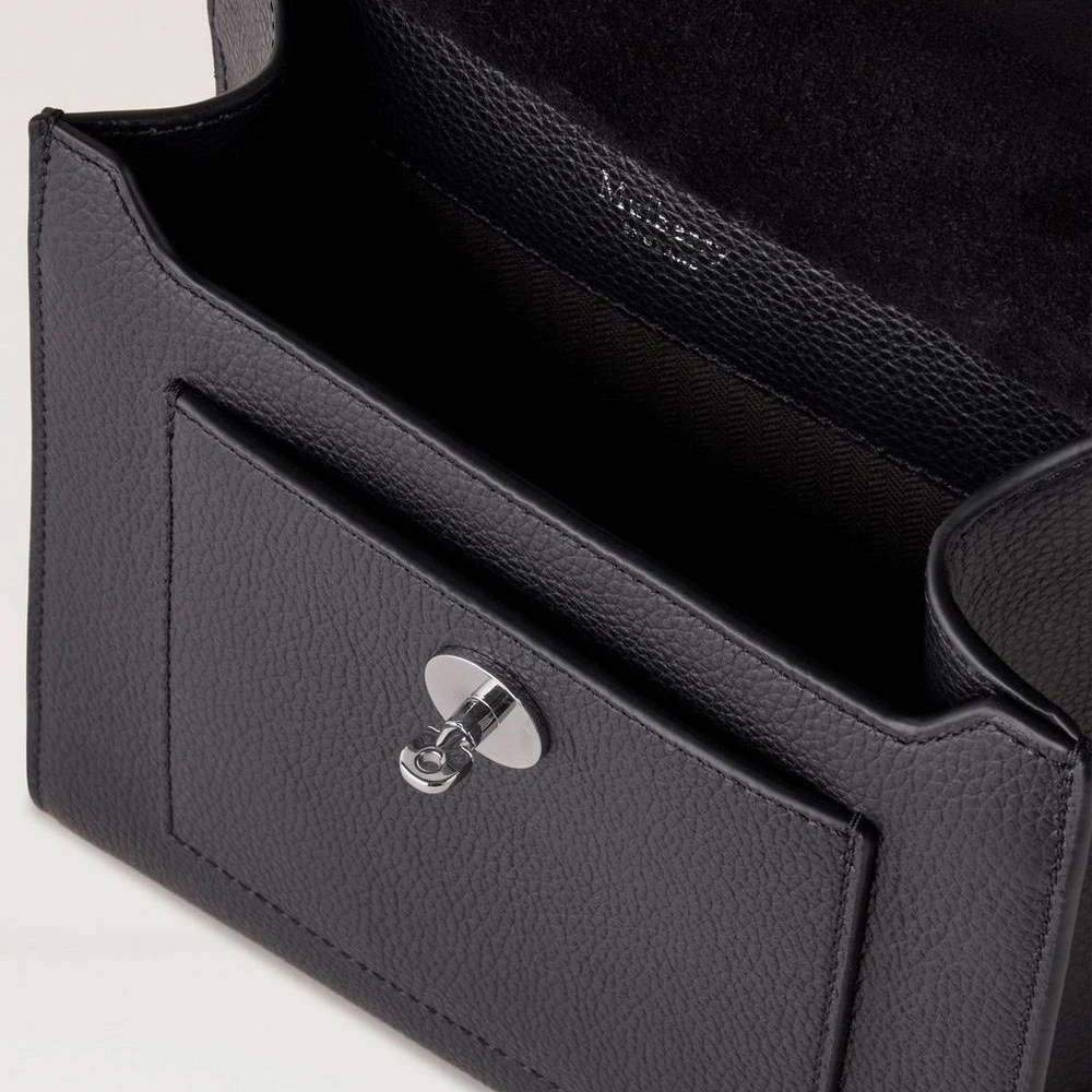 Mulberry Kleine Antony Zwarte Leren Schoudertas Black Dames