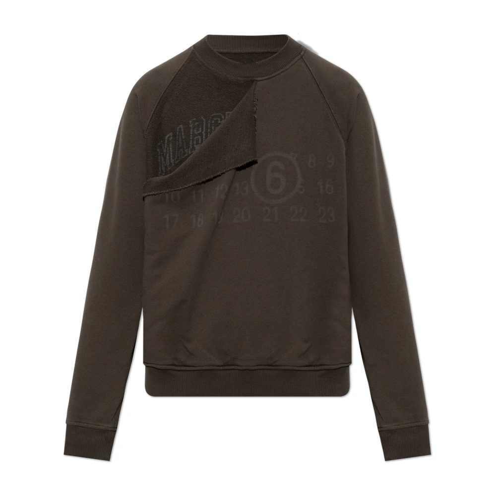 Mm6 Maison Margiela Logo Sweatshirt - Female - Sweatshirts - Brown - M - Sweatshirts & Hoodies
