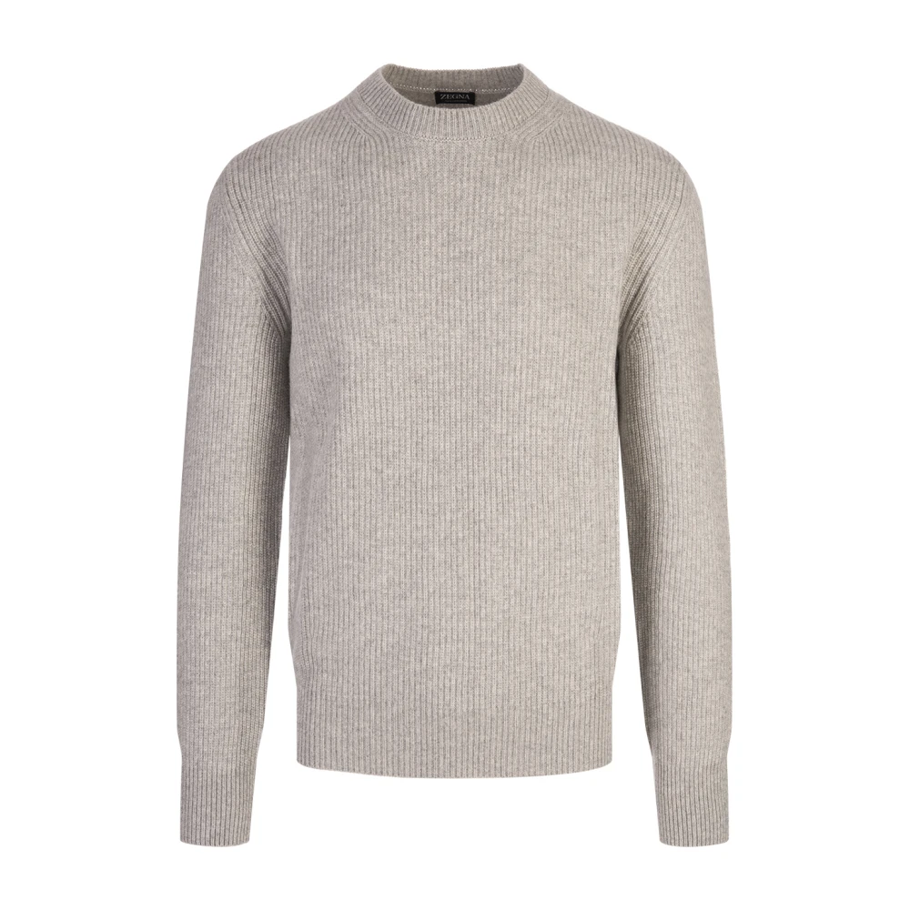 Ermenegildo Zegna Lyxig Cashmere Grå Tröja Gray, Herr