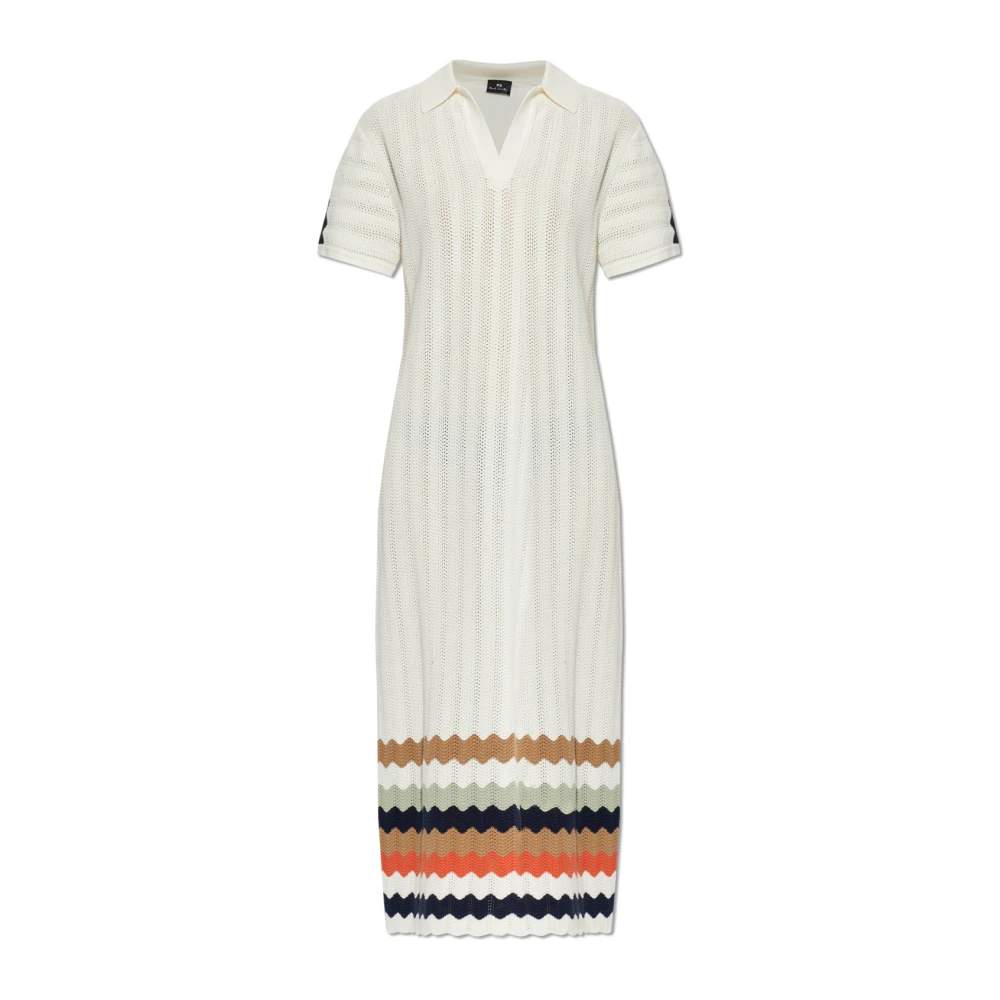 Ps By Paul Smith Mujer Blanco - Vestido De Algodón Con Estampado De Rayas - Dresses - S