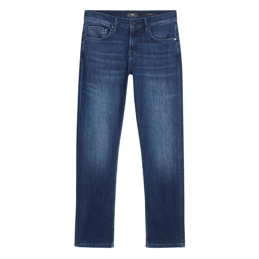7 For All Mankind Blue Slimmy Jeans - Male - Slim Fit Jeans - W30 - Jeans