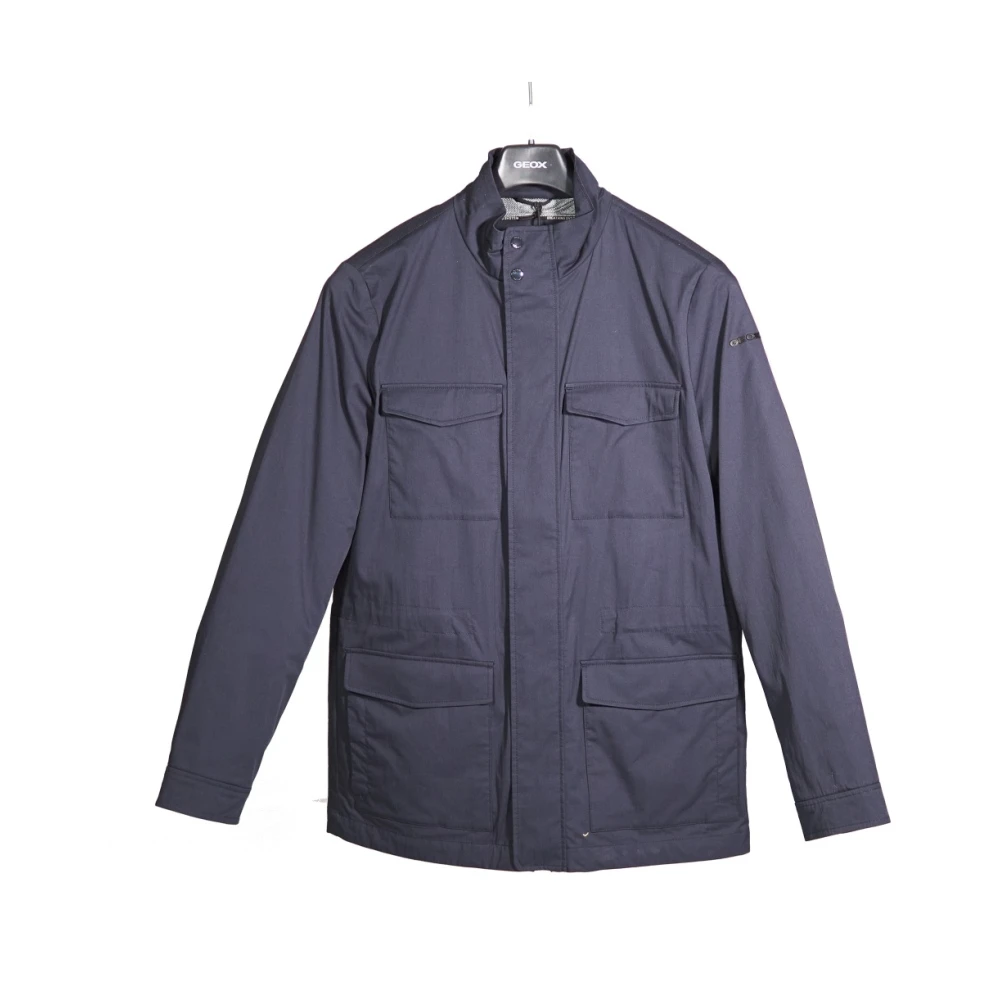 Geox Ademend Field Jacket met Polyester Voering Blue Heren