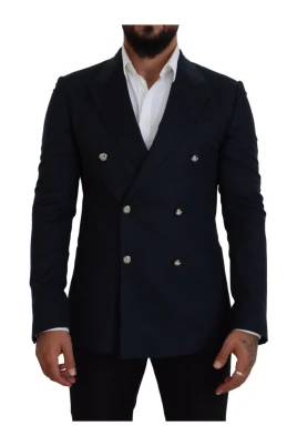 Blå Cashmere Silke Blazer