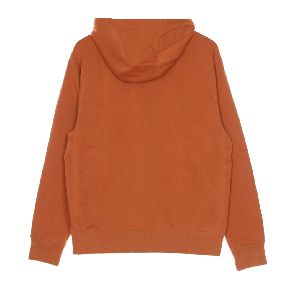 Nike Sporty Hooded Zip Sweatshirt French Terry Orange Heren