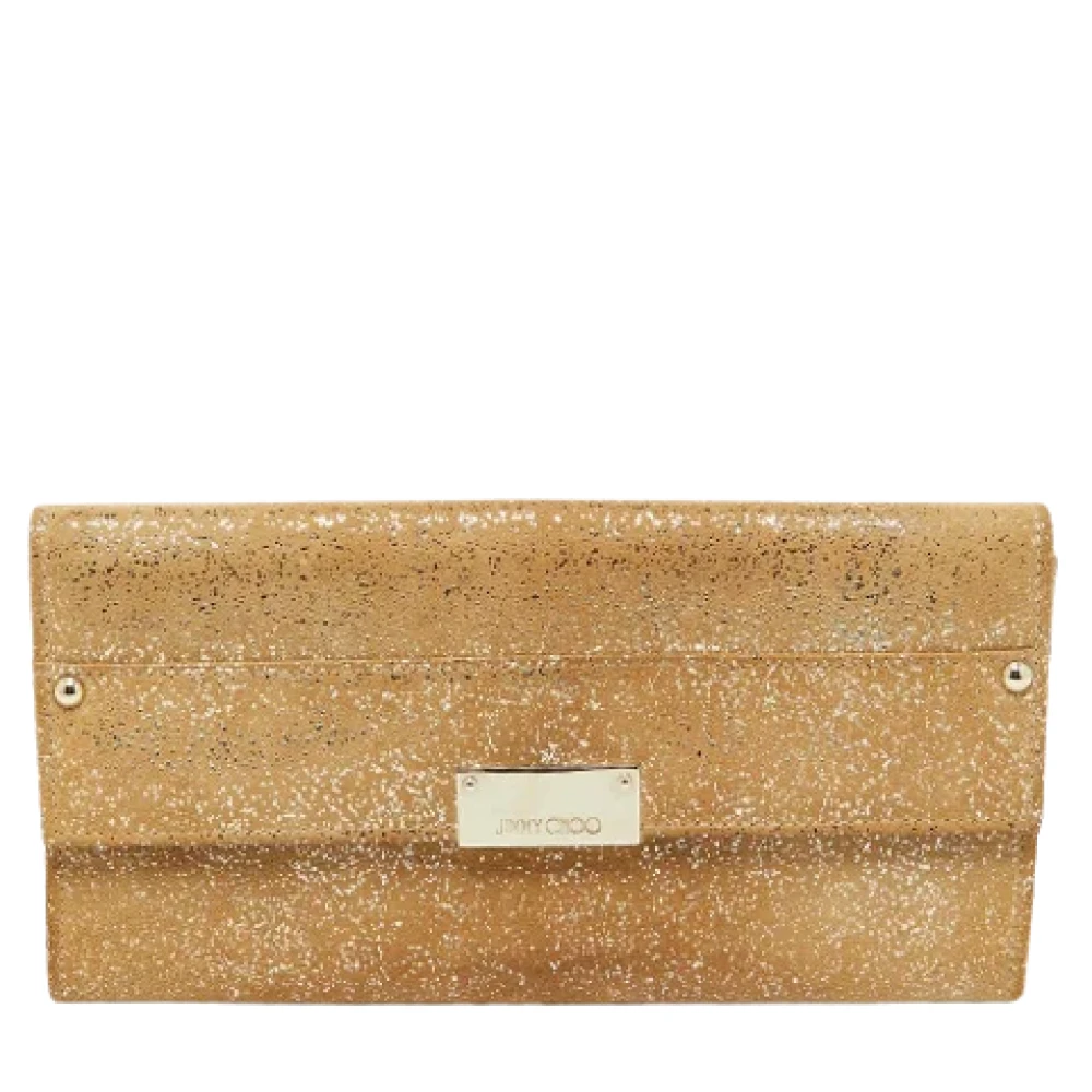 Jimmy Choo Pre-owned Suede clutches Yellow Dames