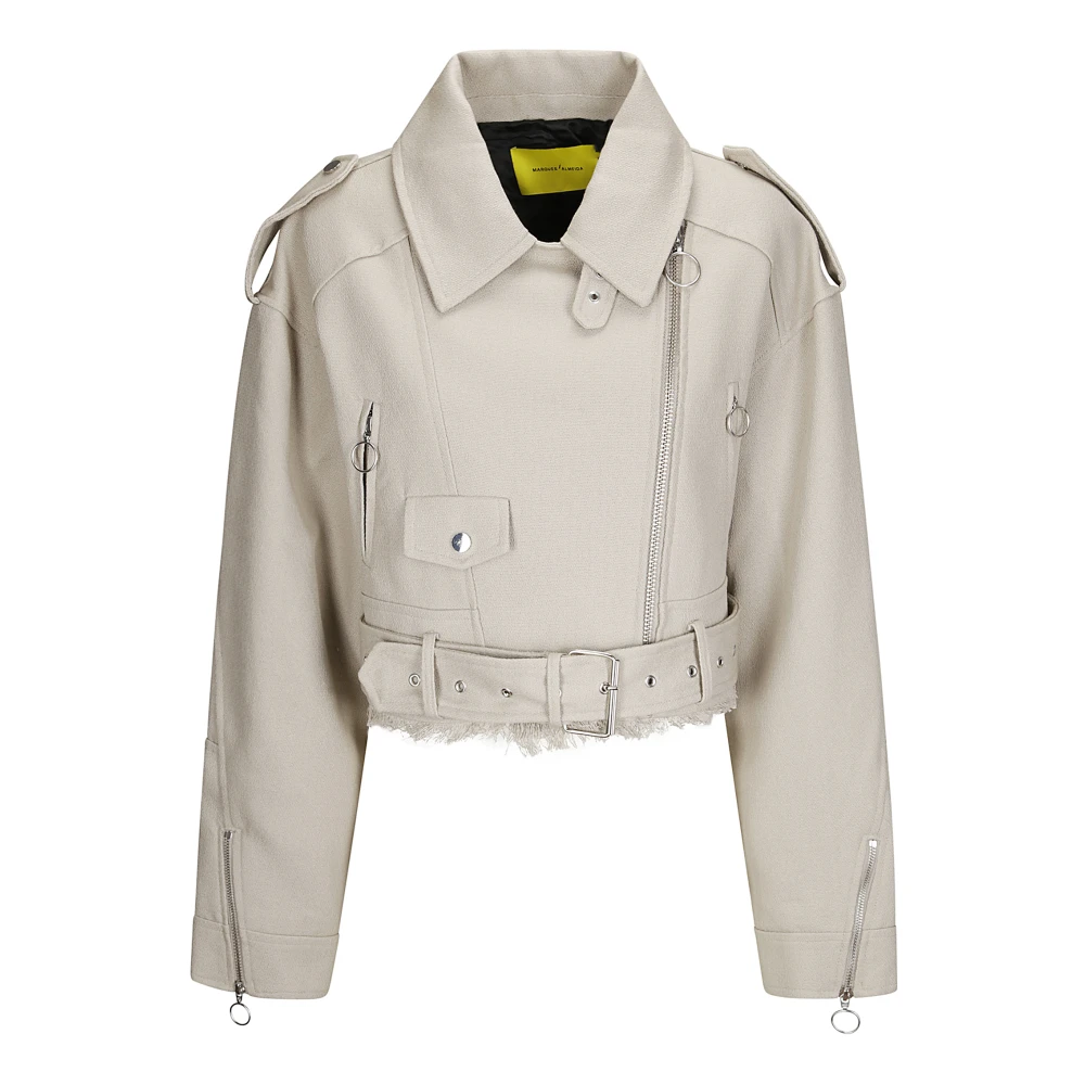 Marques' Almeida Bikerjack met ritssluiting Beige Dames