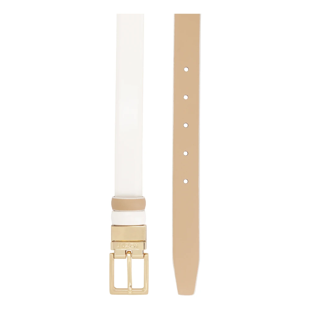 Kazar Monogram leren smalle riem White Dames