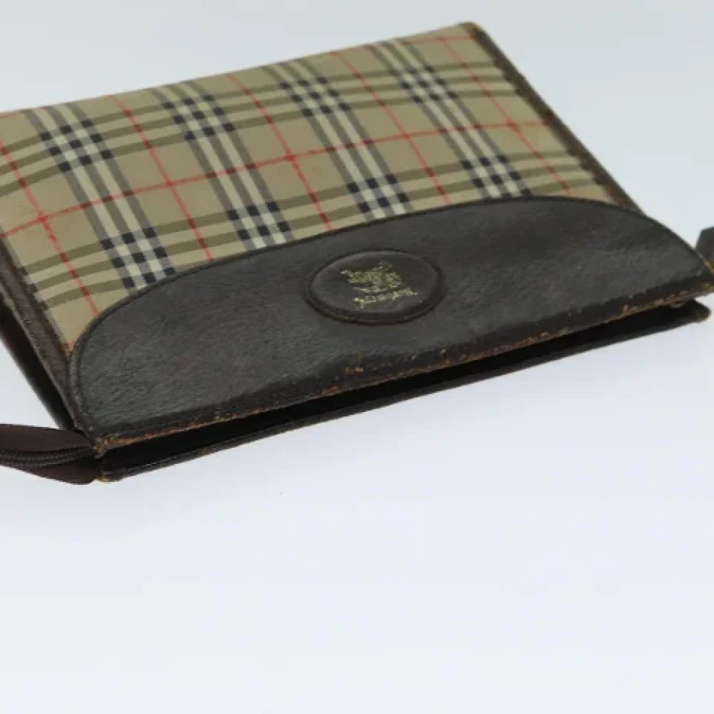Burberry Vintage Pre-owned Canvas clutches Beige Dames