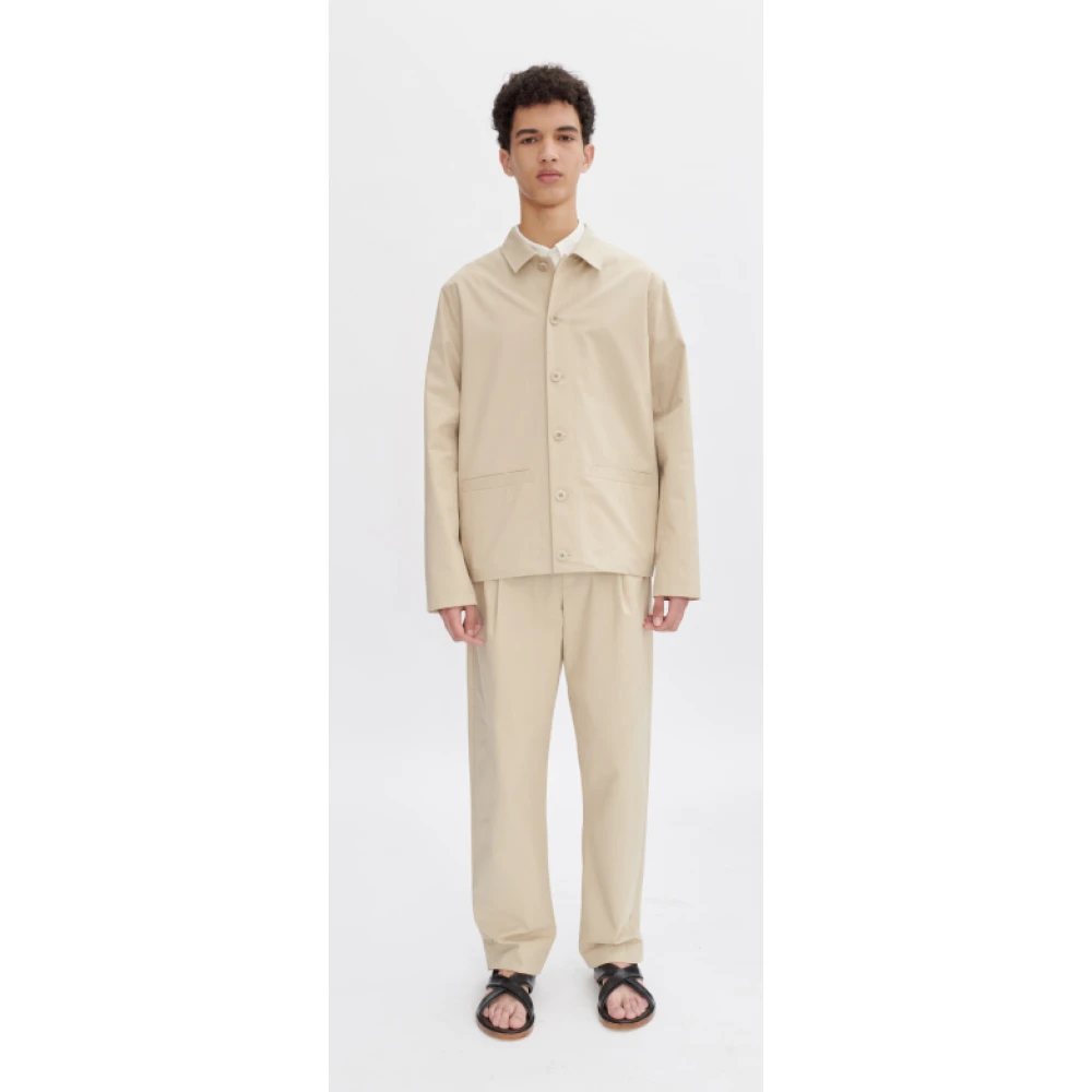 A.p.c. Beige militaire stijl textuur katoenen jas Beige Heren