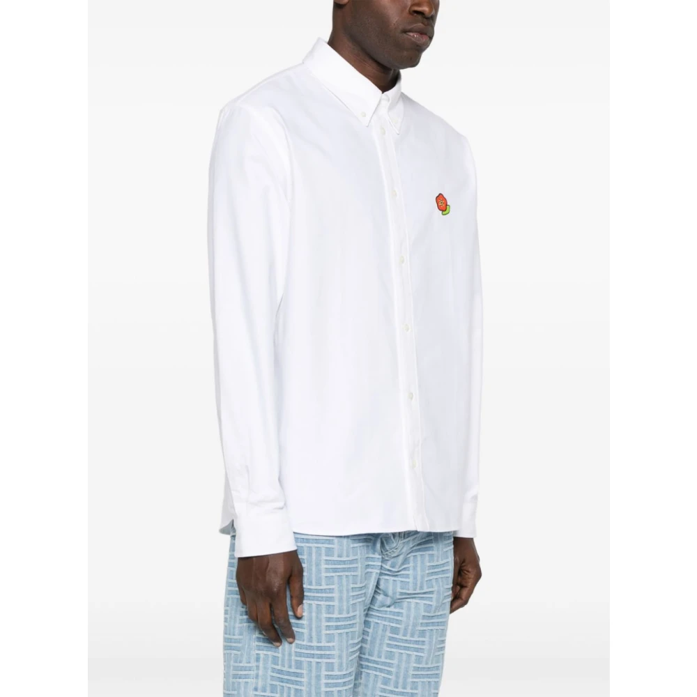 Kenzo Geborduurd wit overhemd White Heren