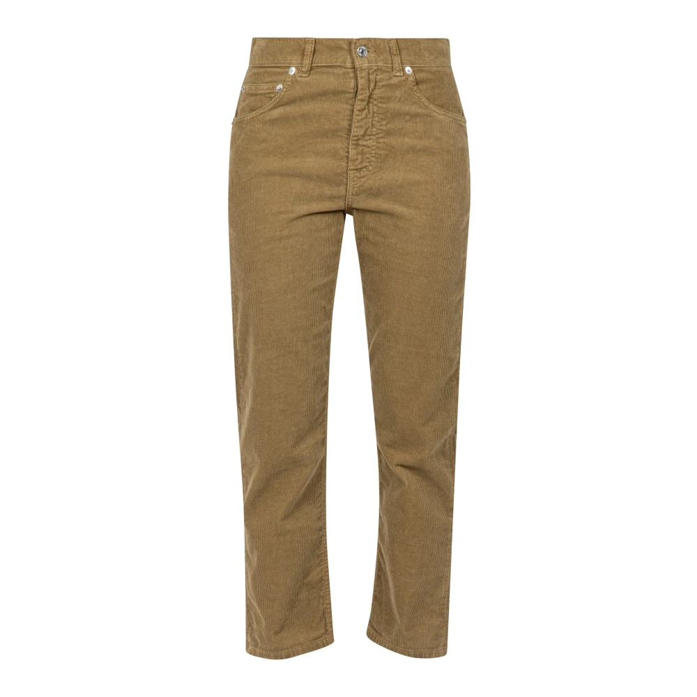 Mauro Grifoni Fluweel Gestreepte Rechte Broek Beige Dames