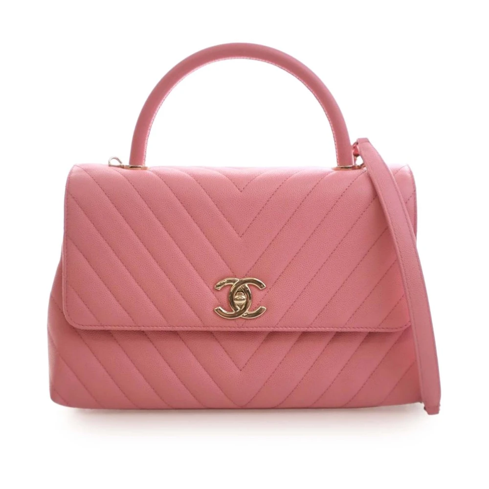 Chanel Vintage Women's Pink Pre-Owned Top Handle Bag