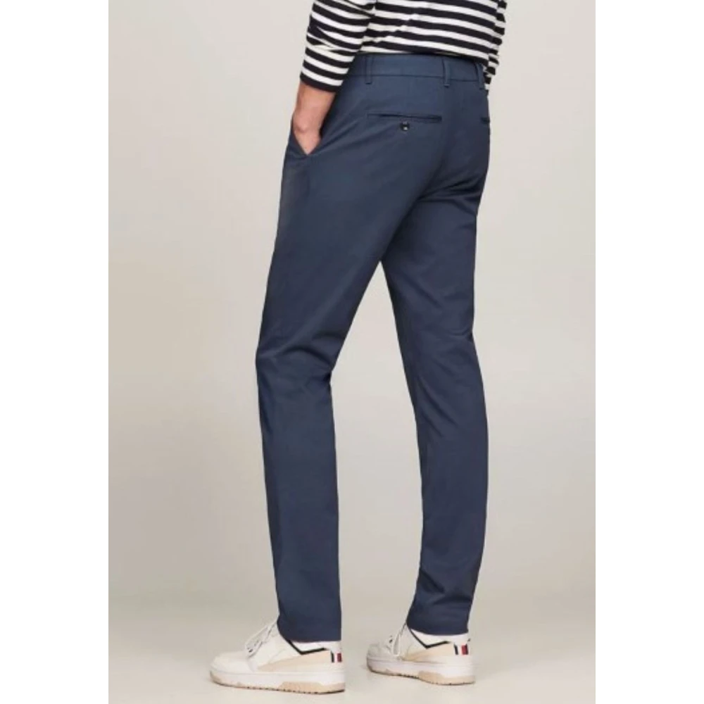 Tommy Hilfiger Heren Chino Broek Bedrukte Structuur Blue Heren