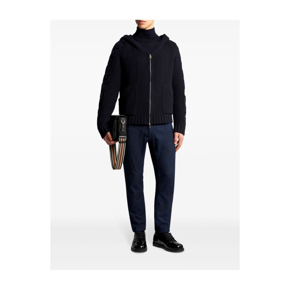 ETRO Gebreide hoodie truien voor mannen Blue Heren