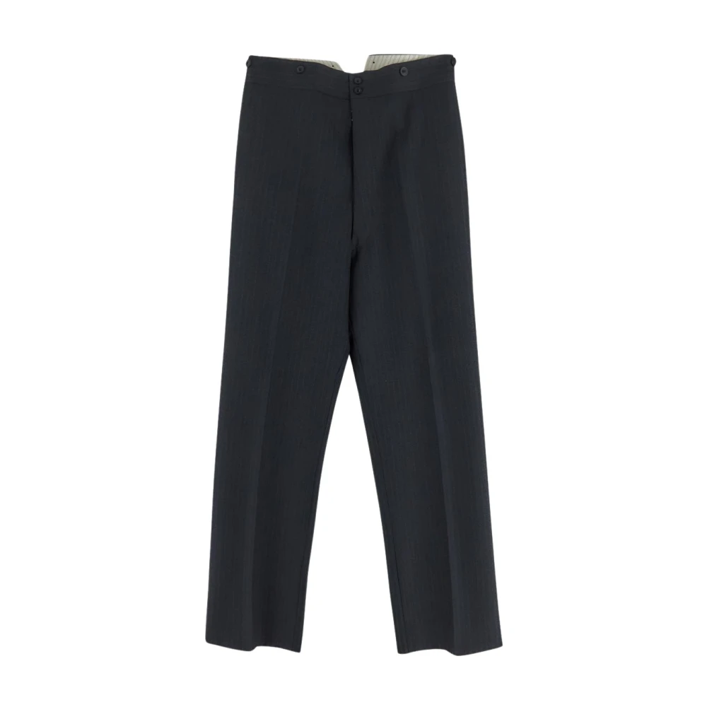 Maison Margiela Gestreepte wollen broek Gray Heren