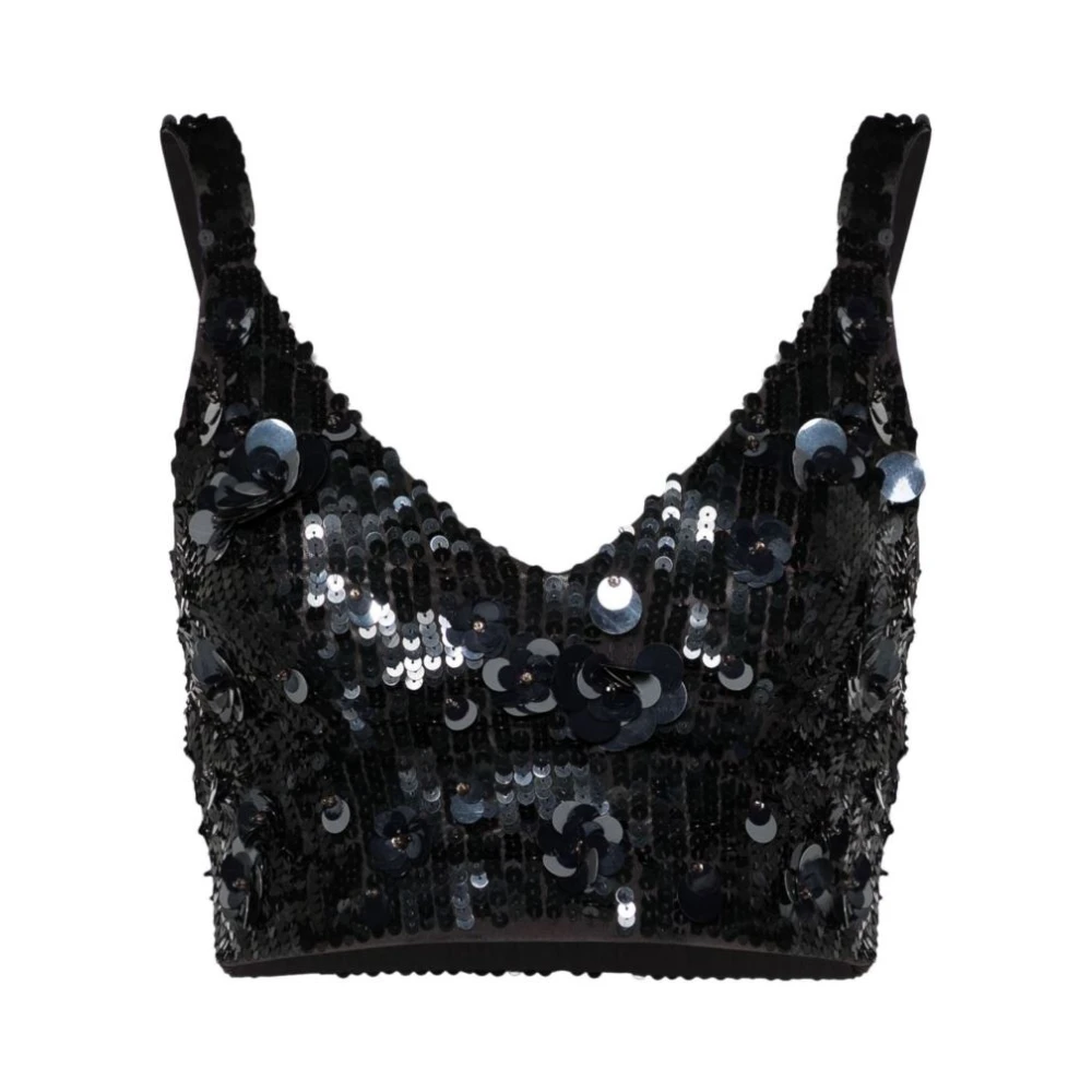 P.a.r.o.s.h. Grijze Bloemen Crop Top Gray Dames