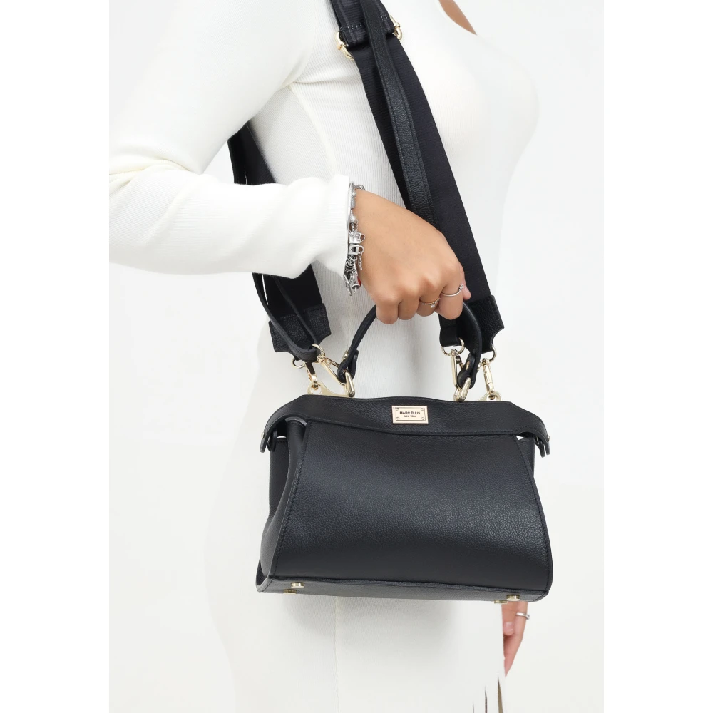 Marc Ellis Elegante zwarte handtas met afneembare bandjes Black Dames