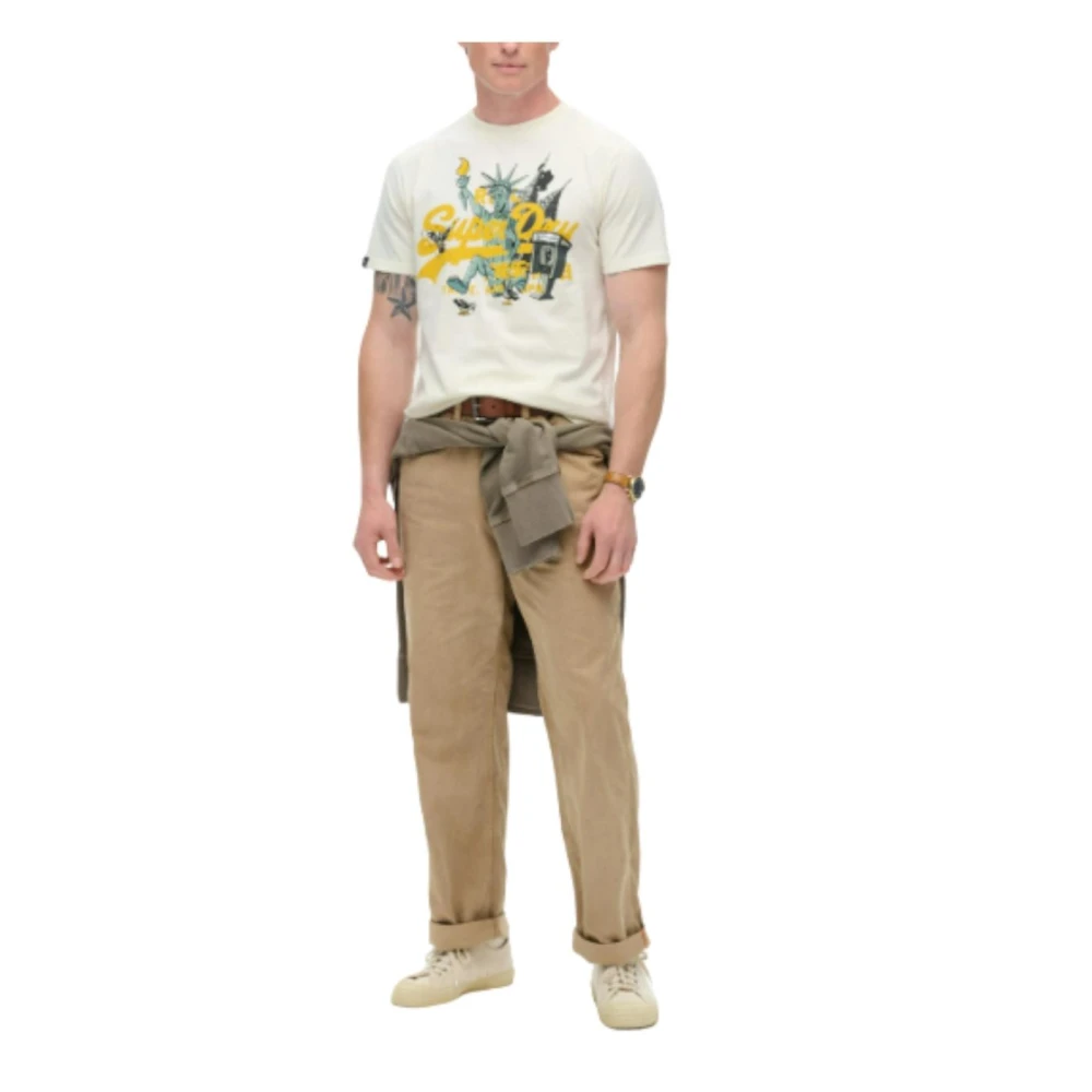 Superdry New York Grafisch T-shirt White Heren