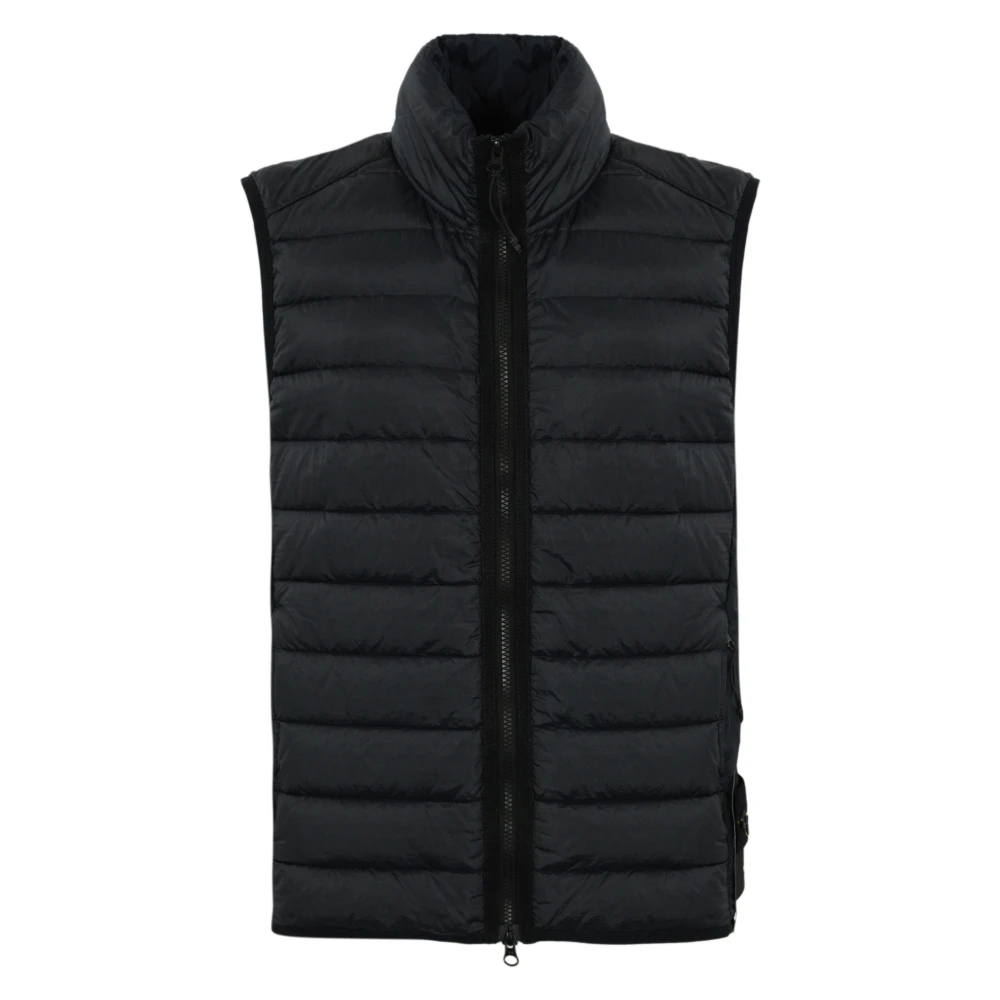 Stone Island Blauwe Gewatteerde Nylon Gilet Jas Blue Heren