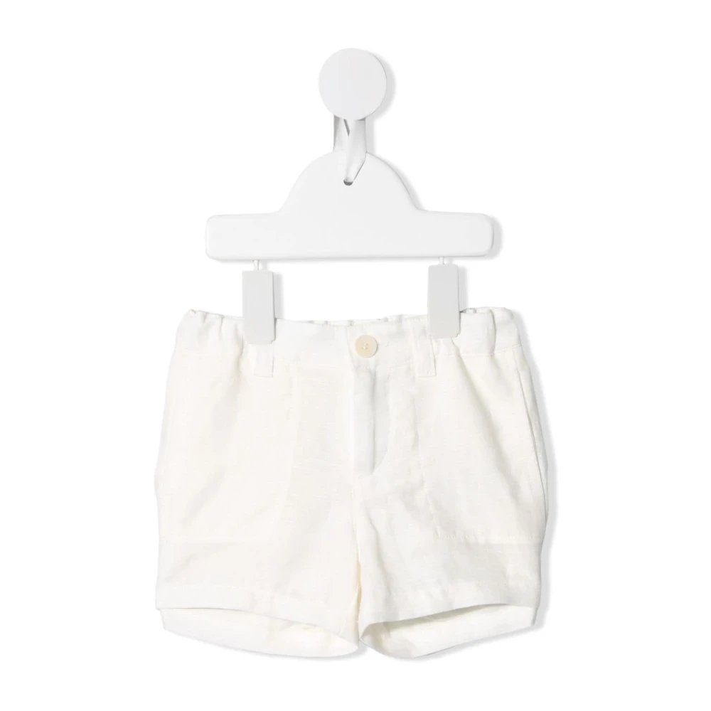 Bonpoint Avslappnade Vita Linne Shorts White, Pojke