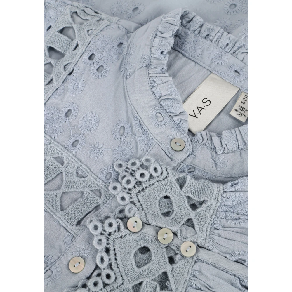 Y.A.S Blauwe Blouse met Lange Mouwen Blue Dames