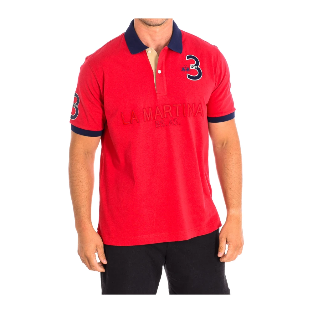 La Martina Men's Red Polo Shirts, L, Short Sleeve Polo Shirt
