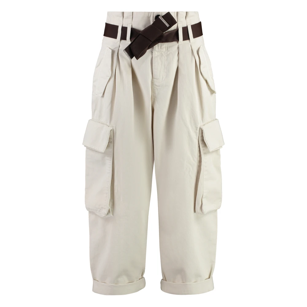 pinko Cargo broek met zakken en riem White Dames