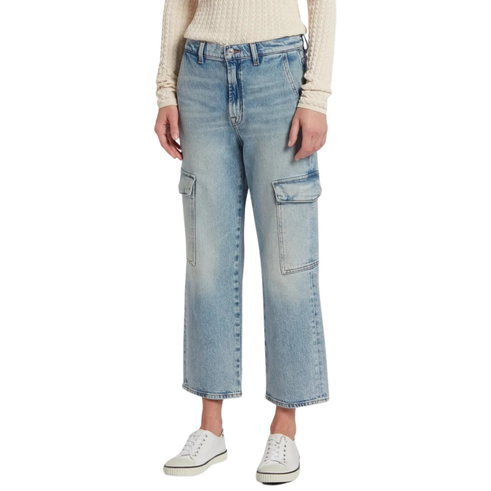 7 For All Mankind Cropped Jeans Blue Dames