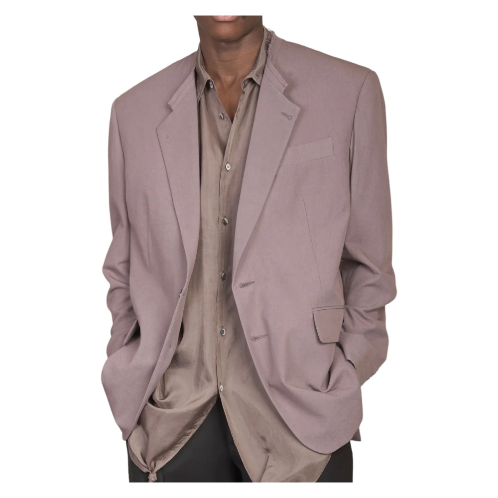 Magliano Raw Neck Blazer in 07 Purple Heren