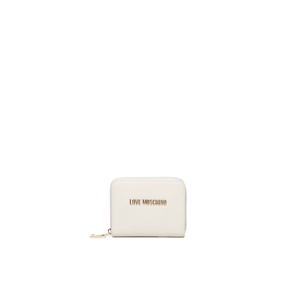 Love Moschino Witte Portemonnee met Logo en Ritssluiting White Dames