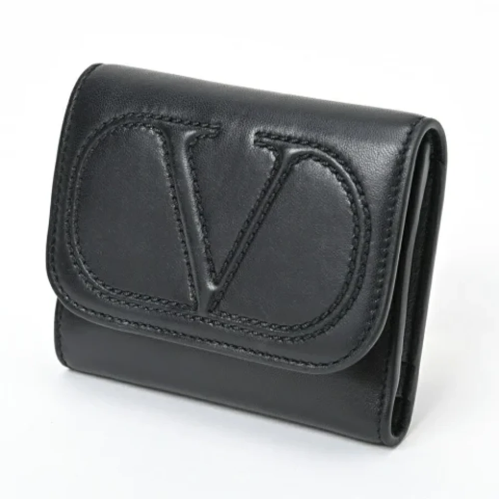 Valentino Vintage Pre-owned Leather wallets Black Dames