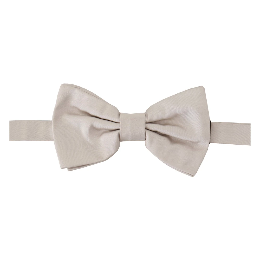 Dolce & Gabbana Exquise Grijze Zijden Vlinderdas Gray Heren