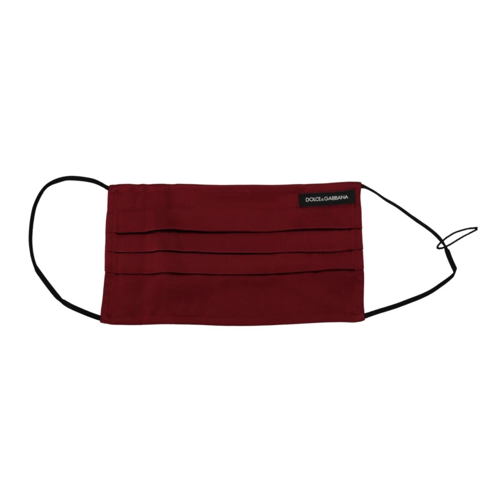 Dolce & Gabbana Unisex Brown Elegant Maroon Silk Pleated Face Mask